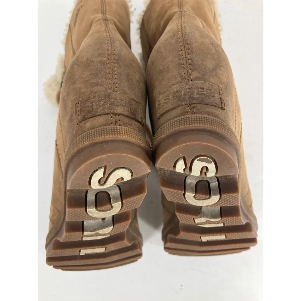 Sorel Joan of Arctic Wedge II Boots Womens 8 Brown Shearling Waterproof